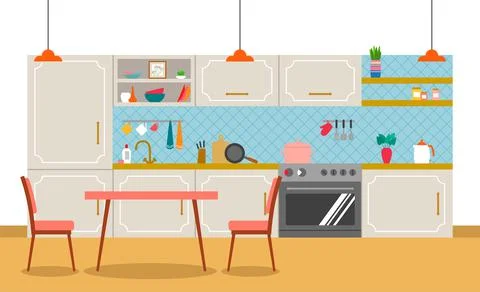 Interior of a kitchen Stock Illustration