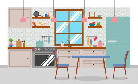 Interior of a kitchen Ilustración de archivo