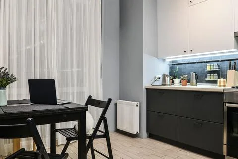 Interior of the kitchen in modern style Stock Photos