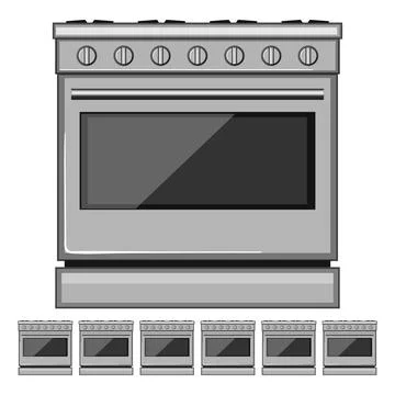 Interior kitchen stove cartoon vector graphic 스톡 일러스트
