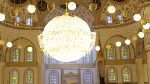 Interior of Kocatepe Mosque in Ankara Video stock 236724710