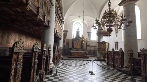 Interior of Kronborg Castle chapel in Helsingor, Denmark Stock Footage 320615959