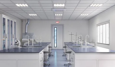 Interior of laboratory workplace. 3d illustration Stock Illustration