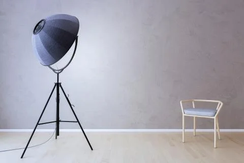Interior lamp with chair in empty room Illustrazione stock