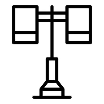 Interior lampshade icon outline vector. Floor lamp Stock Illustration
