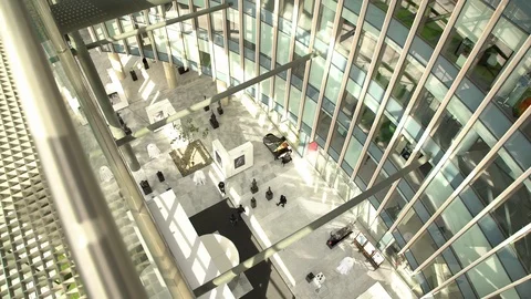 The Interior Of A Large Office Building Stock-Footage 116347608