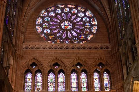 Interior of Leon Cathedral, Spain Stock Photos