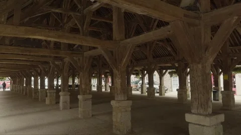 Interior of Les Halles, a historic covered marketplace from the 16th century. Video stock 334856769