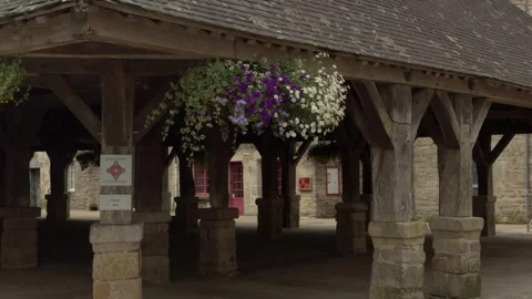 Interior of Les Halles, a historic covered marketplace from the 16th century. Stock Footage 334856785