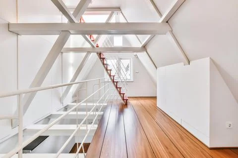 Interior of light attic in house Stock Photos