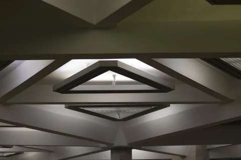 Interior light. Lamp is triangular. Stock Photos