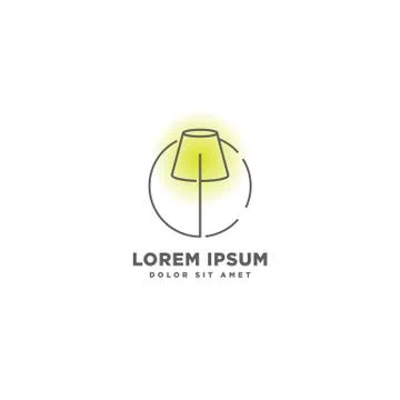Interior light logo design with line style vector illustration Stock Illustration