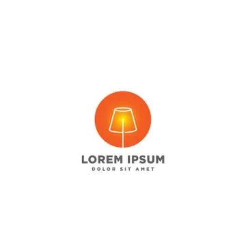 Interior light logo design with line style vector illustration Stock Illustration