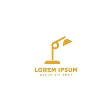 Interior light logo design with line style vector illustration Stock Illustration