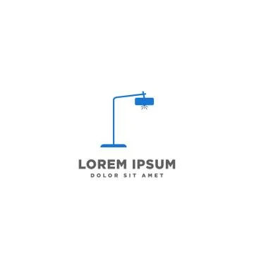 Interior light logo design with line style vector illustration Stock Illustration