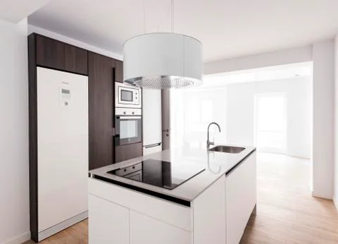 Interior of light modern kitchen Stock Photos