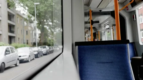 Interior light rail tram. Stock Footage 131678540