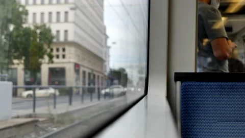 Interior light rail tram. Stock Footage 137921259