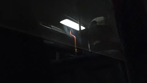 Interior light reflection on a bus window at night, Hakodate, Japan, 2026.09.10. Stock Footage 345361685
