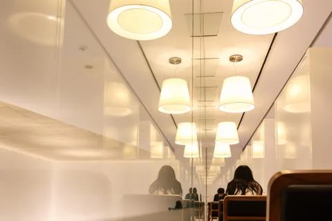 Interior lighting in modern library or cafe Stock Photos