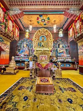 Interior of Lingdum Monastery also known as Ranka Monastery near Gangtok Sik Foto stock