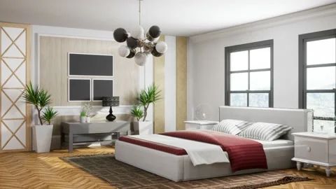 Interior of the living room. 3D illustration Stock Footage 167561663