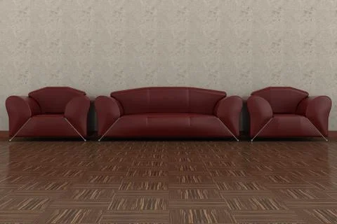 Interior of a living room. 3D image. Stock Illustration