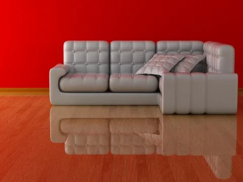 Interior of a living room. 3D image. Stock Illustration