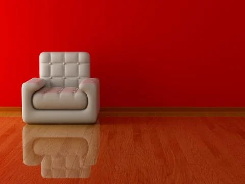 Interior of a living room. 3D image. Stock Illustration