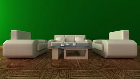 Interior of a living room. 3D image. Stock Illustration