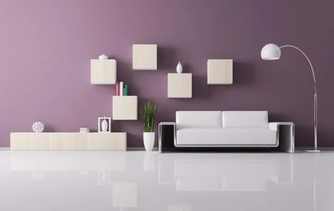 Interior of living room 3d render Stock Illustration