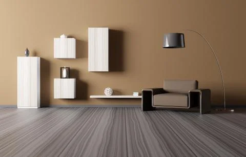 Interior of living room 3d render Stock Illustration