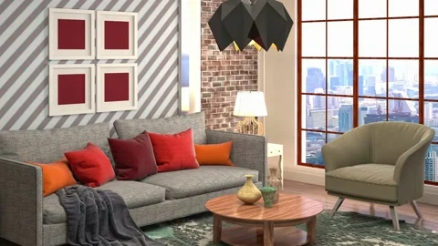 Interior of the living room Stock Footage 151245845