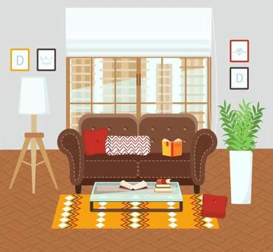 Interior of a living room. Stock Illustration
