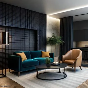 Interior of living room with sofa, Stock Illustration
