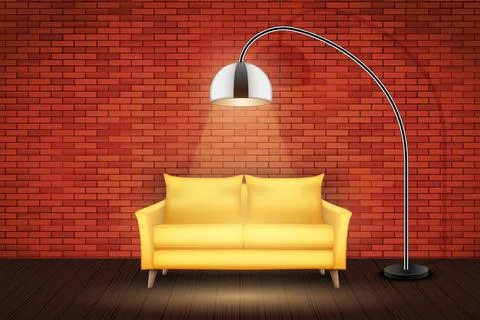 Interior of living room. Sofa in loft Stock Illustration