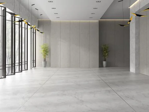Interior of a lobby hotel reception 3D illustration Stock Illustration