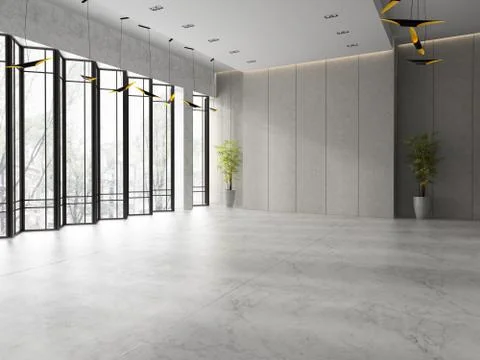 Interior of a lobby hotel reception 3D illustration Stock Illustration