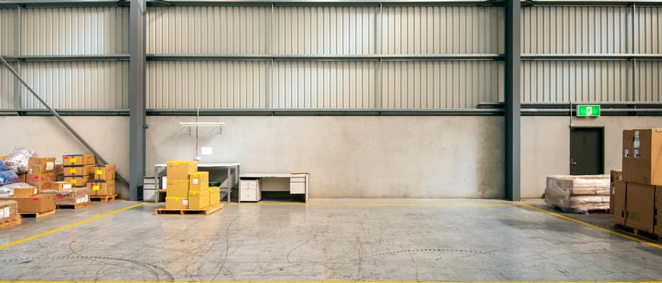 Interior of Logistics warehouse Stock Photos
