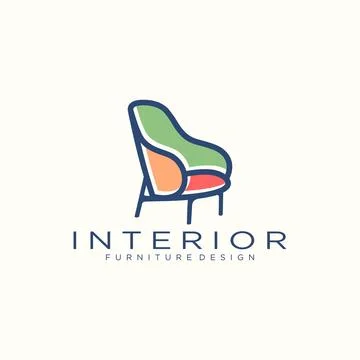 Interior logo design, minimalist sofa Stock Illustration