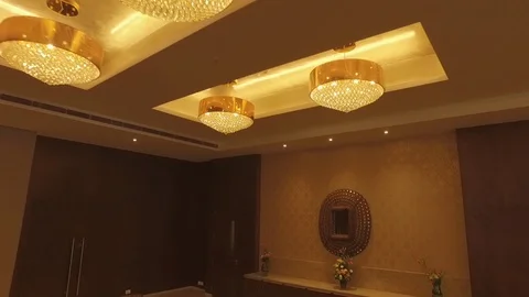 Interior look of the restaurant Shot on DJI Drone 스톡 동영상 90757357