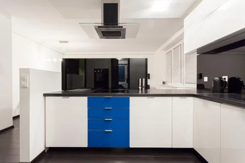 Interior of luxurious kitchen Stock Photos