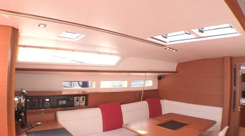 Interior of luxury sailboat Stock Footage 32320156
