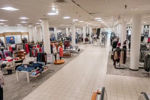 Interior of Macys store at Manhattan Stock Photos