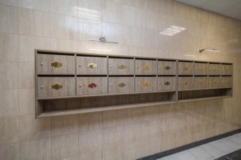 Interior with mailboxes Foto stock