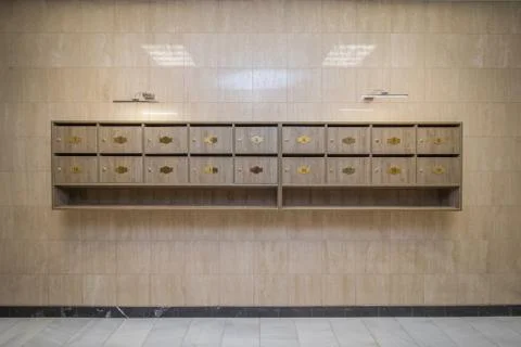 Interior with mailboxes Stock Photos