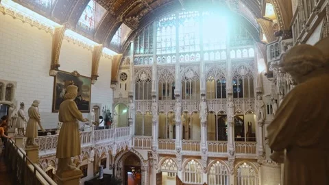 Interior of the main hall in the Castle De Haar, which currently has the status Stock Footage 302880274