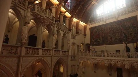 Interior of the main hall in the Castle De Haar, which currently has the status Stock Footage 320449986