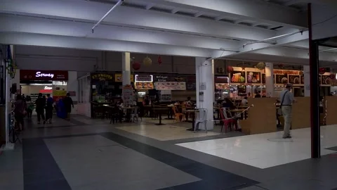 Interior mall in real time shot during covid, Stock Footage 167533028