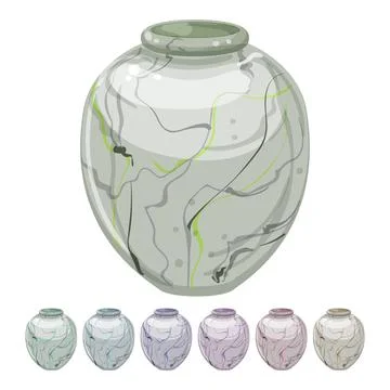 Interior marble vase cartoon vector graphic Stock Illustration